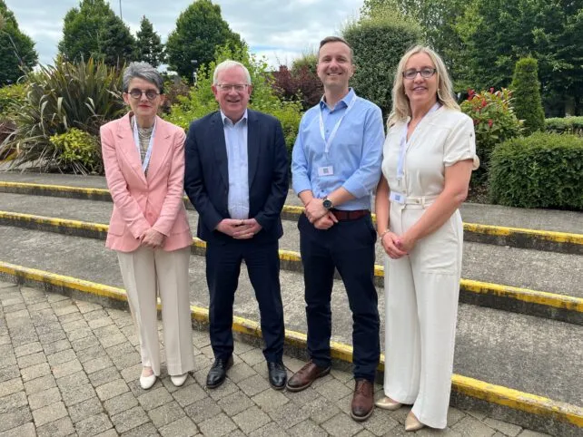 At the Student Affairs Ireland Seminar in TUS Moylish Campus (l to r) Frances O'Connell, TUS Vice President Student Education and Experience; President of TUS Professor Vincent Cunnane; Tom Lowe, Senior Lecturer in Higher Education at the University of Portsmouth and President of Student Affairs Ireland and Student Affairs Manager at TUS Midwest Linda Barry.